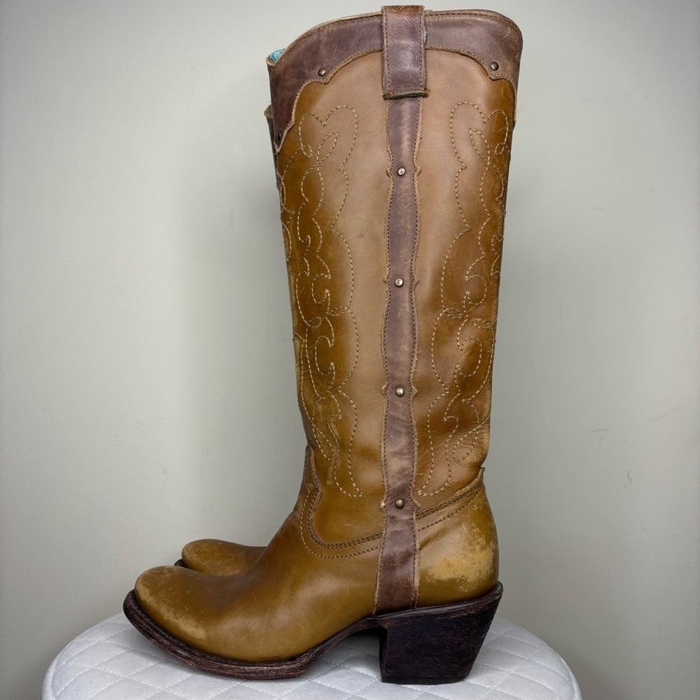 Corral Brown Tan Heeled Boots